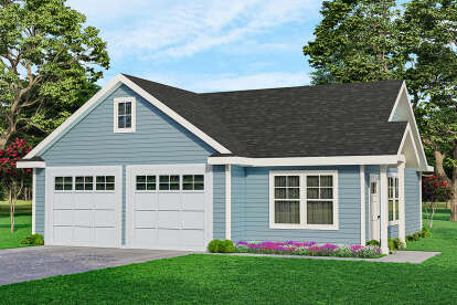 0 Bed, 1 Bath, 350 Square Foot House Plan - #035-00539