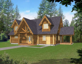 Cabin House Plan #039-00057 Elevation Photo