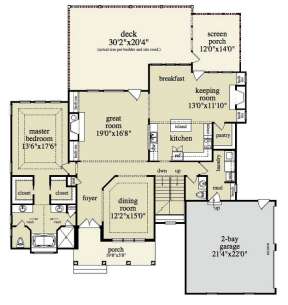 Floorplan 1 for House Plan #957-00021