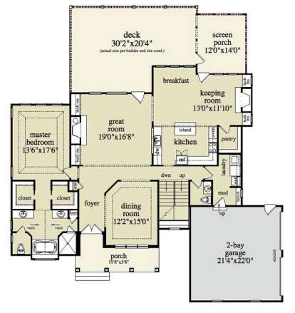 Floorplan 1 for House Plan #5458-00021