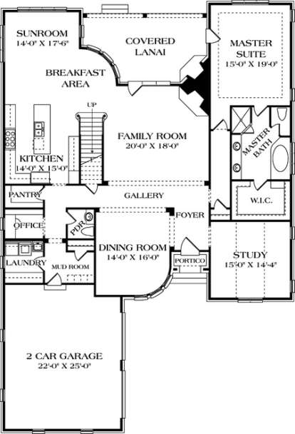 Floorplan 1 for House Plan #3323-00450