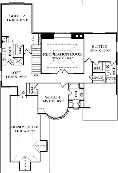 Floorplan 2 for House Plan #3323-00450