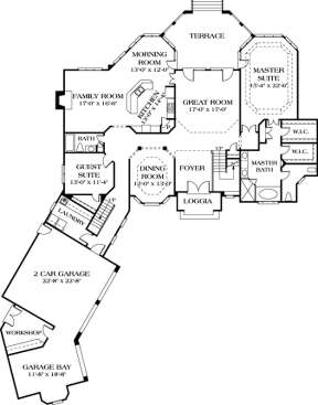 Floorplan 1 for House Plan #3323-00452