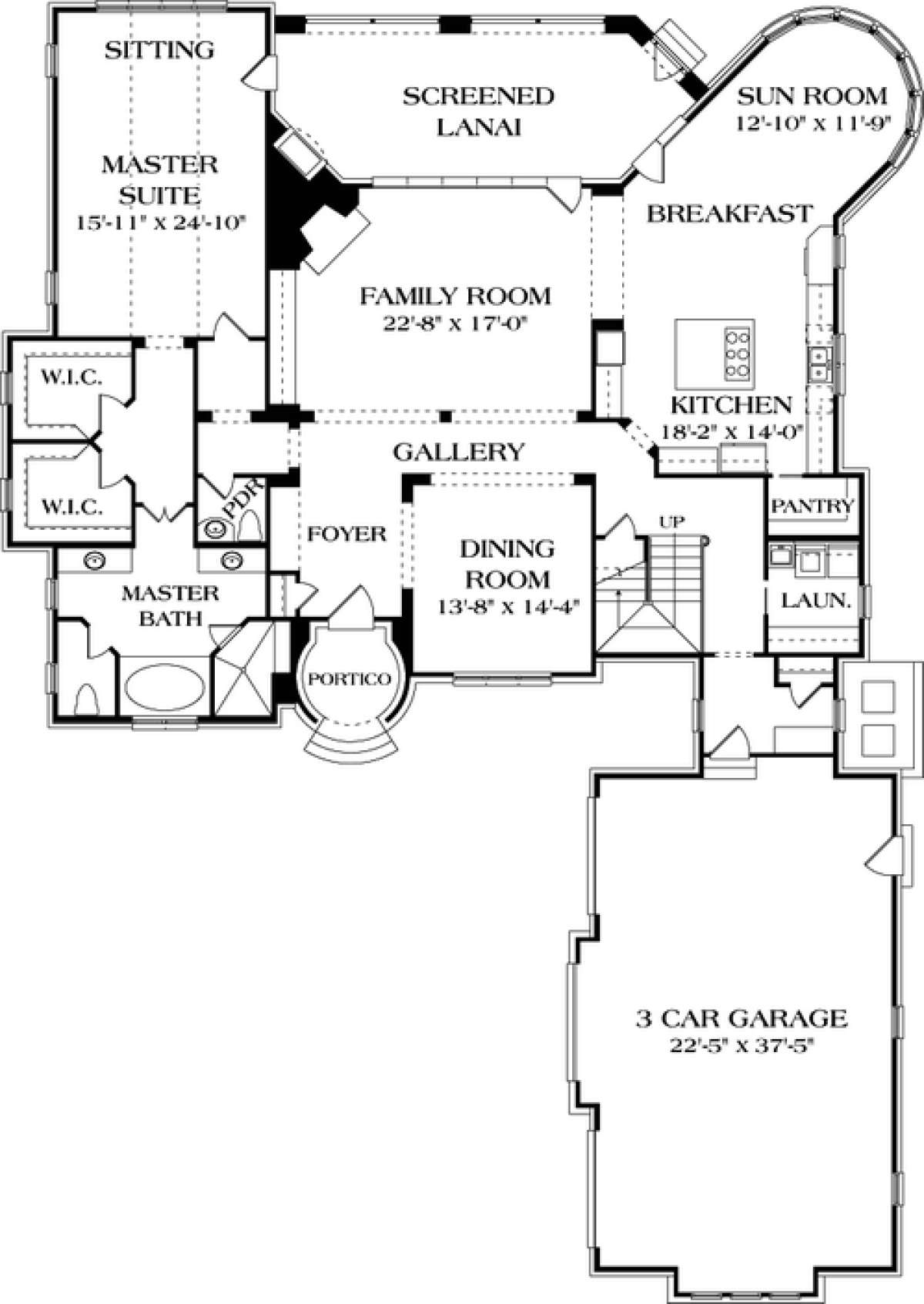 Floorplan 1 for House Plan #3323-00455