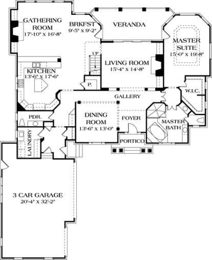 Floorplan 1 for House Plan #3323-00456