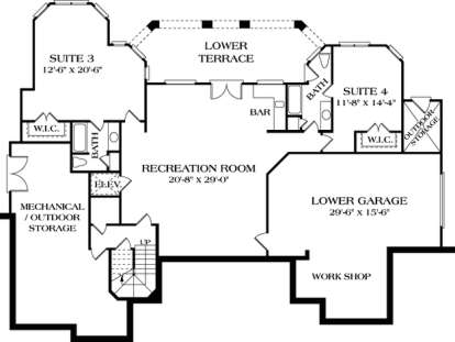 Floorplan 1 for House Plan #3323-00458