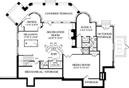 Floorplan 1 for House Plan #3323-00459
