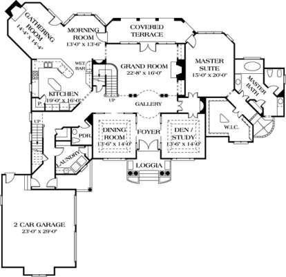 Floorplan 1 for House Plan #3323-00462