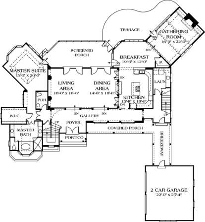 Floorplan 1 for House Plan #3323-00463