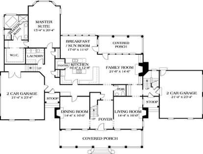 Floorplan 1 for House Plan #3323-00464
