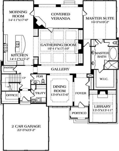 Floorplan 1 for House Plan #3323-00466