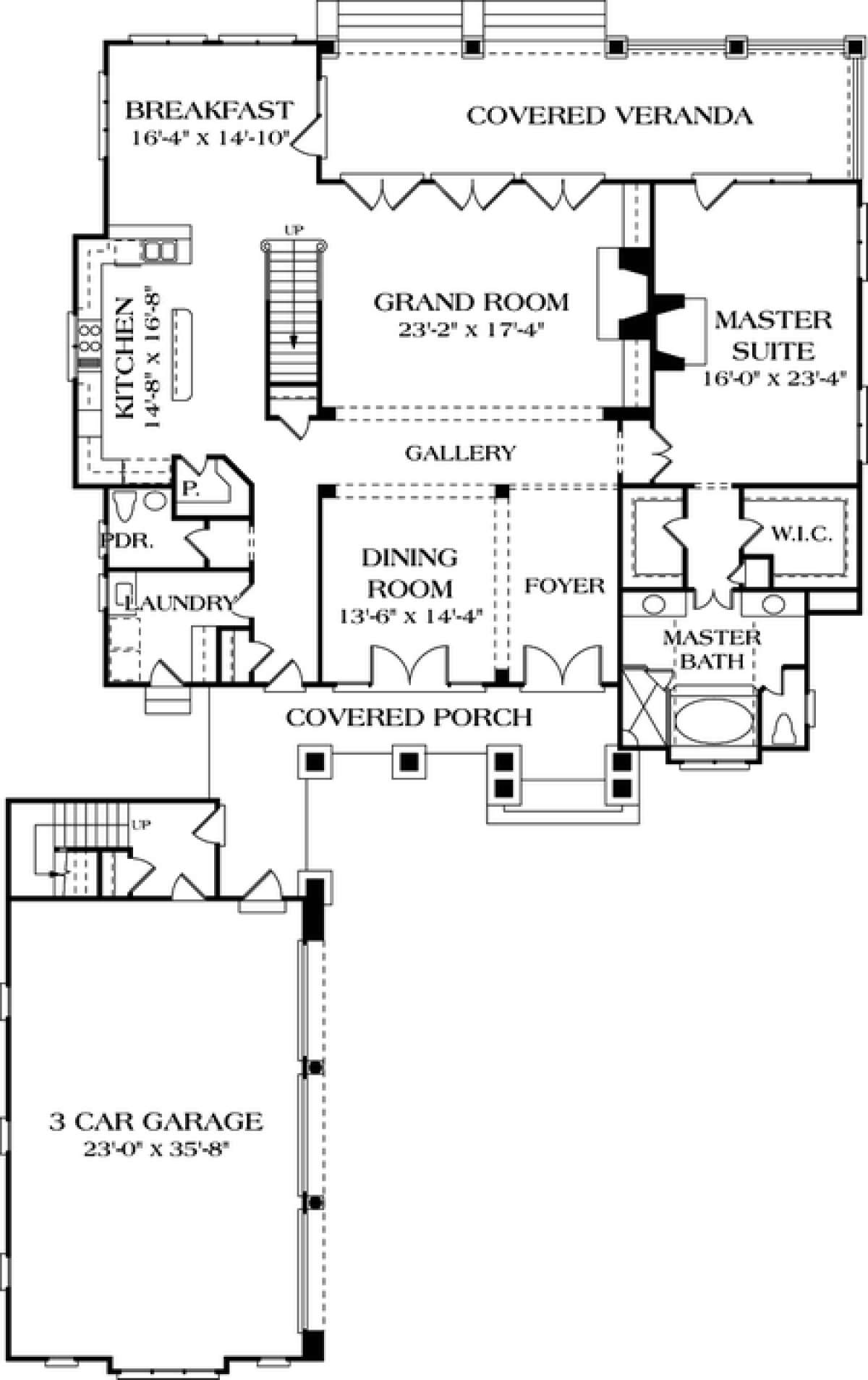 Floorplan 1 for House Plan #3323-00468