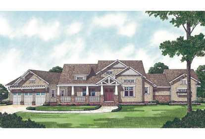 Lake Front House Plan #3323-00471 Elevation Photo