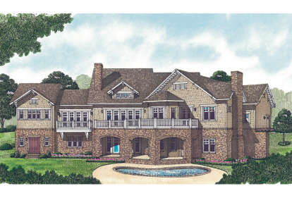 Lake Front House Plan #3323-00471 Elevation Photo