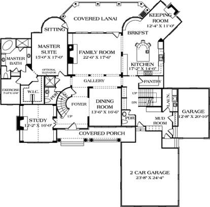 Floorplan 2 for House Plan #3323-00474