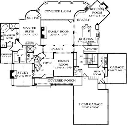 Floorplan 2 for House Plan #3323-00474