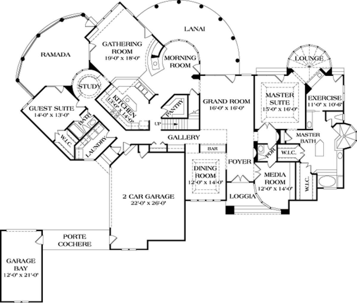 Floorplan 1 for House Plan #3323-00475