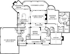 Floorplan 1 for House Plan #3323-00477