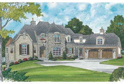 European House Plan #3323-00485 Elevation Photo