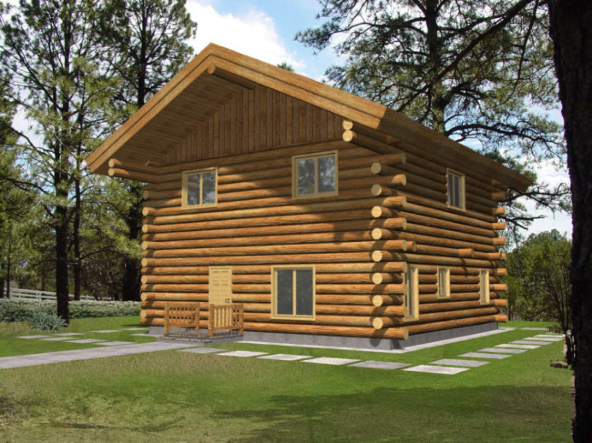 Log House Plan #039-00062 Elevation Photo