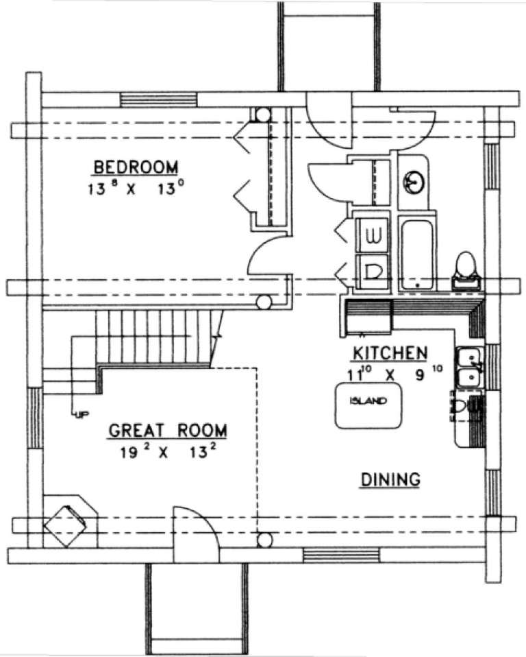 House Plan House Plan #1304 Drawing 1