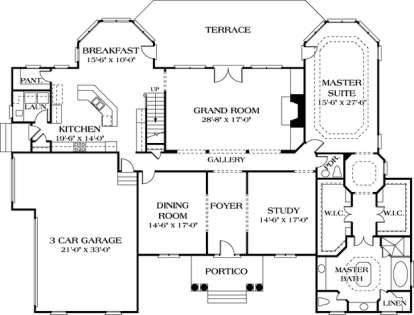 Floorplan 1 for House Plan #3323-00486