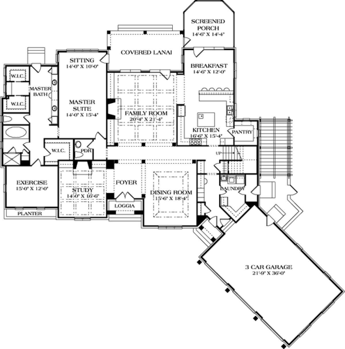 Floorplan 1 for House Plan #3323-00487