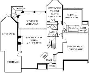 Floorplan 1 for House Plan #3323-00488