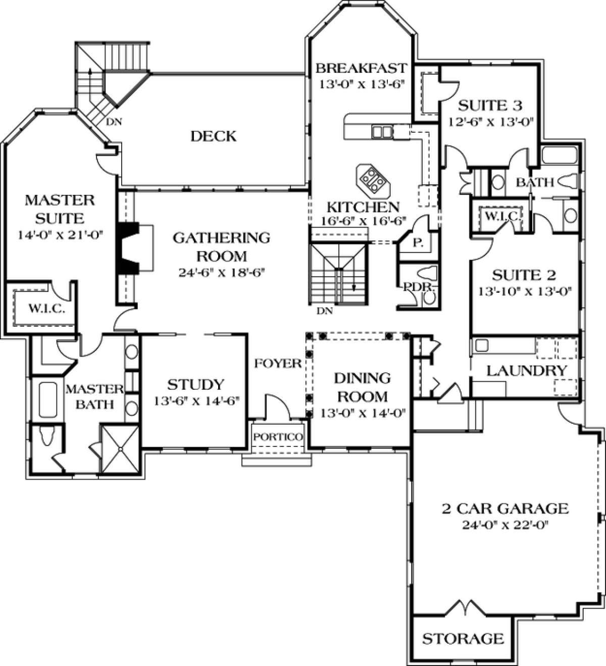 Floorplan 2 for House Plan #3323-00488