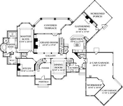 Floorplan 2 for House Plan #3323-00490