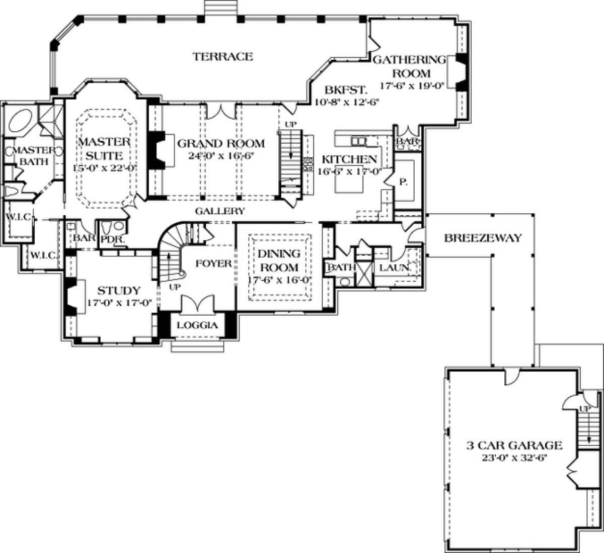 Floorplan 1 for House Plan #3323-00491