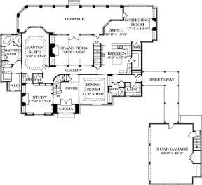 Floorplan 1 for House Plan #3323-00491