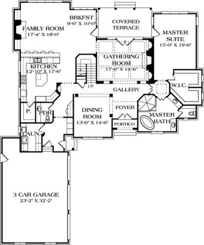 Floorplan 1 for House Plan #3323-00492