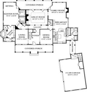 Floorplan 1 for House Plan #3323-00493
