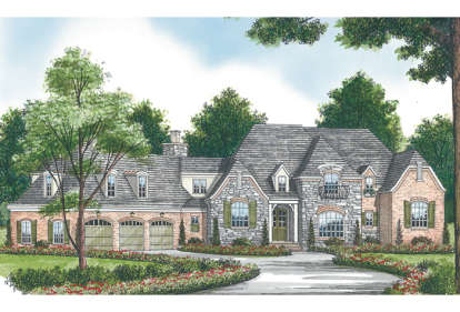 European House Plan #3323-00494 Elevation Photo