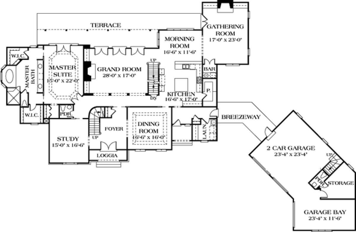 Floorplan 1 for House Plan #3323-00495