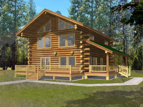 Log House Plan #039-00063 Elevation Photo