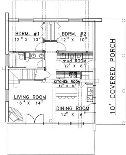 House Plan House Plan #1305 Drawing 1