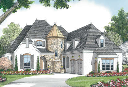 Luxury House Plan #3323-00498 Elevation Photo
