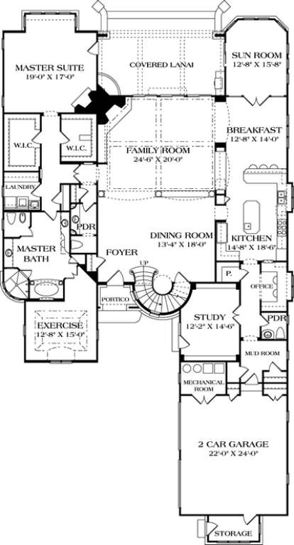 Floorplan 1 for House Plan #3323-00498