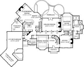 Floorplan 1 for House Plan #3323-00499