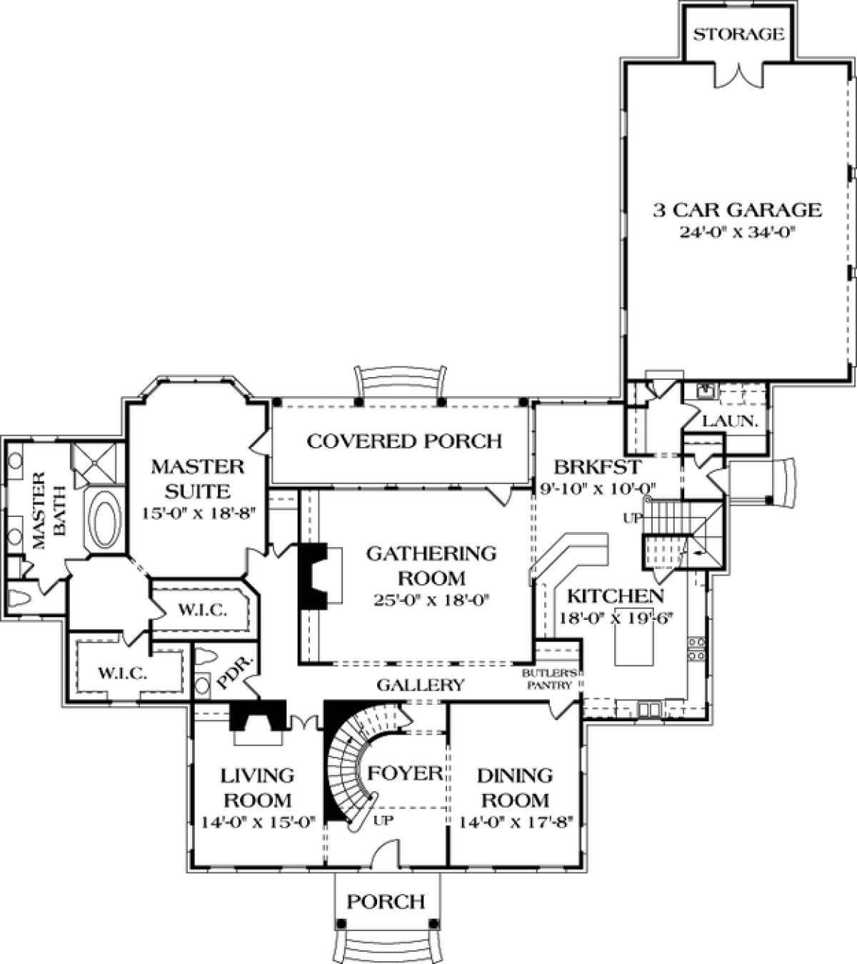 Floorplan 1 for House Plan #3323-00501