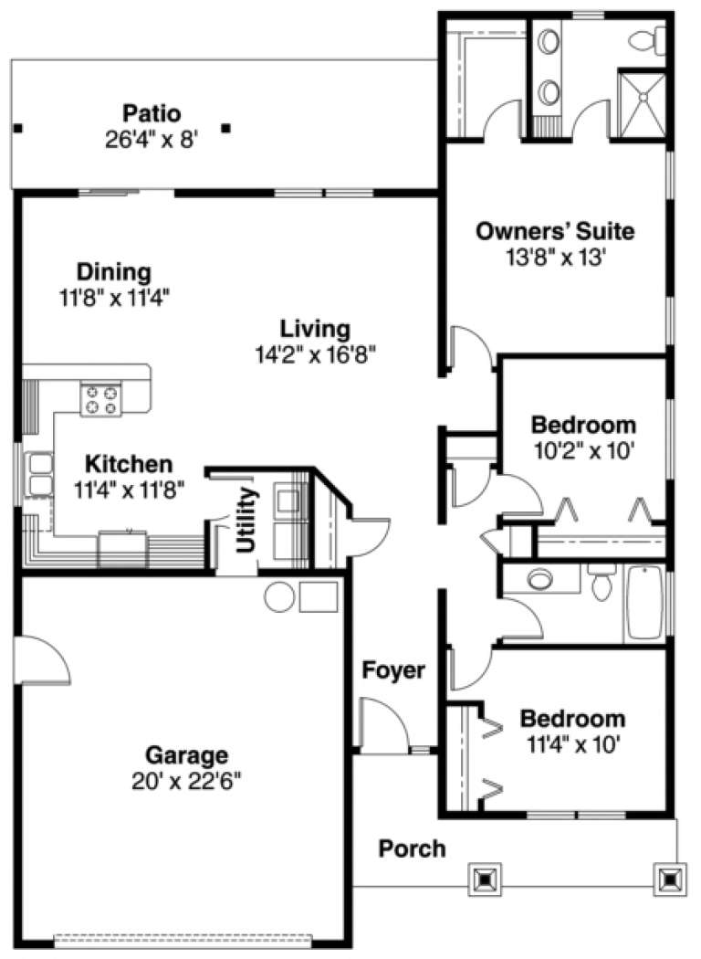 House Plan House Plan #1306 Drawing 1