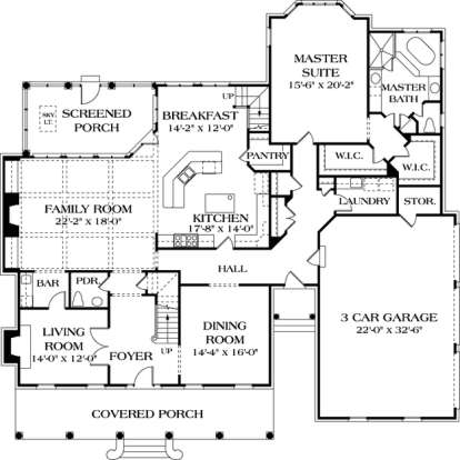Floorplan 1 for House Plan #3323-00506