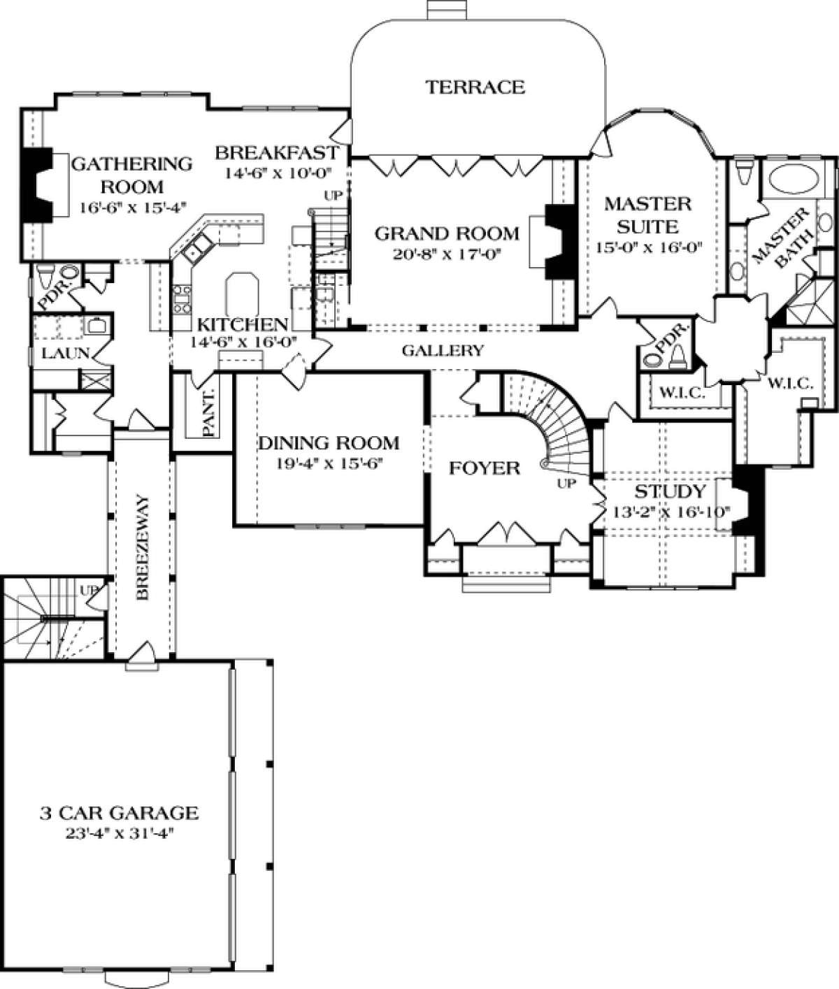 Floorplan 1 for House Plan #3323-00509