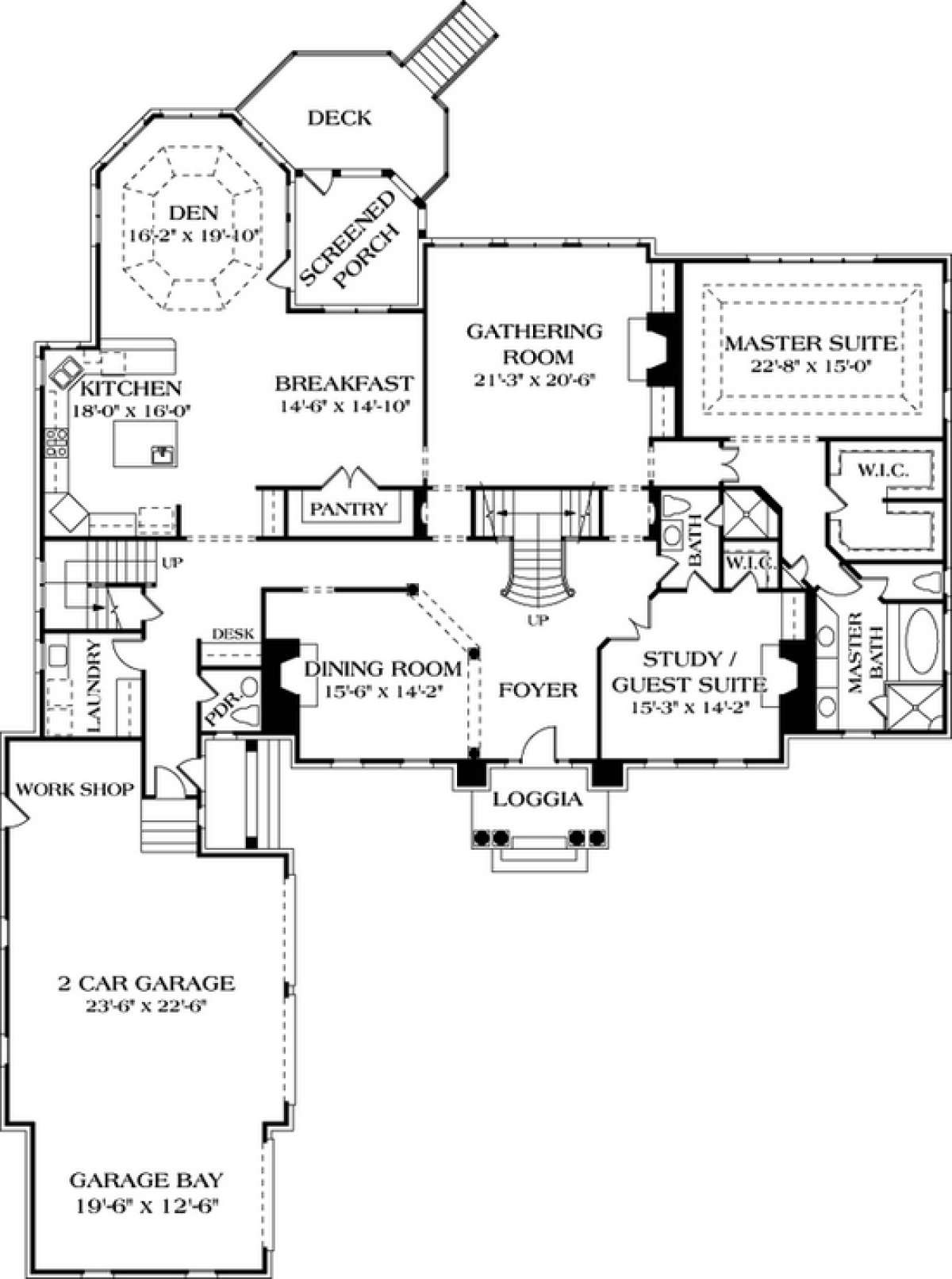 Floorplan 1 for House Plan #3323-00513