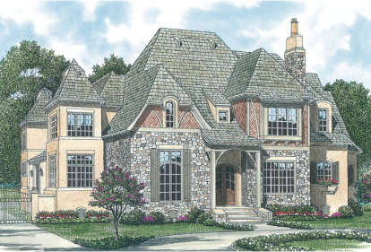 European House Plan #3323-00514 Elevation Photo