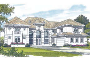 Luxury House Plan #3323-00515 Elevation Photo