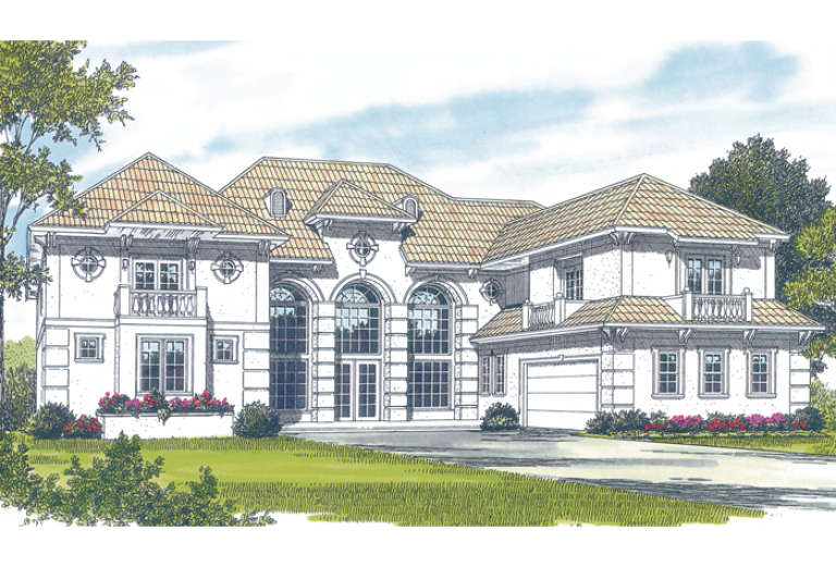 Luxury House Plan #3323-00515 Elevation Photo