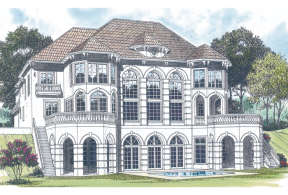 Luxury House Plan #3323-00515 Elevation Photo